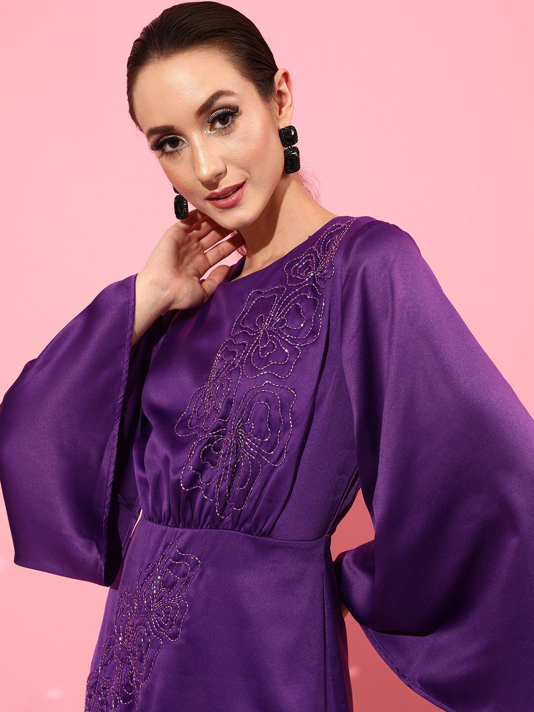 STREET 9 Women Purple Solid Dress