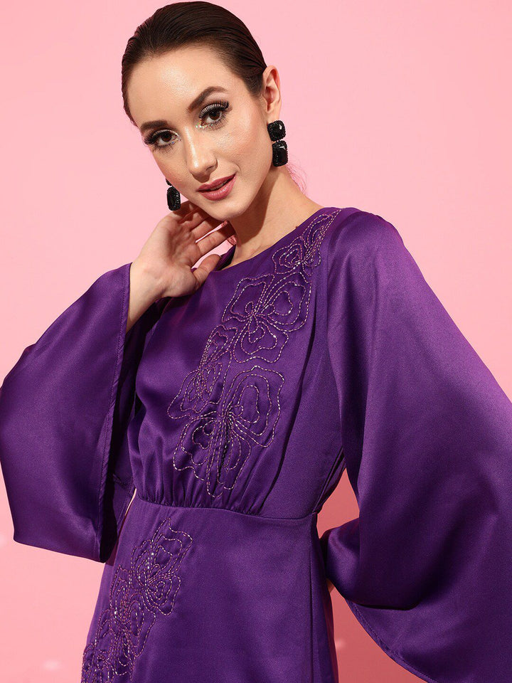 STREET 9 Women Purple Solid Dress