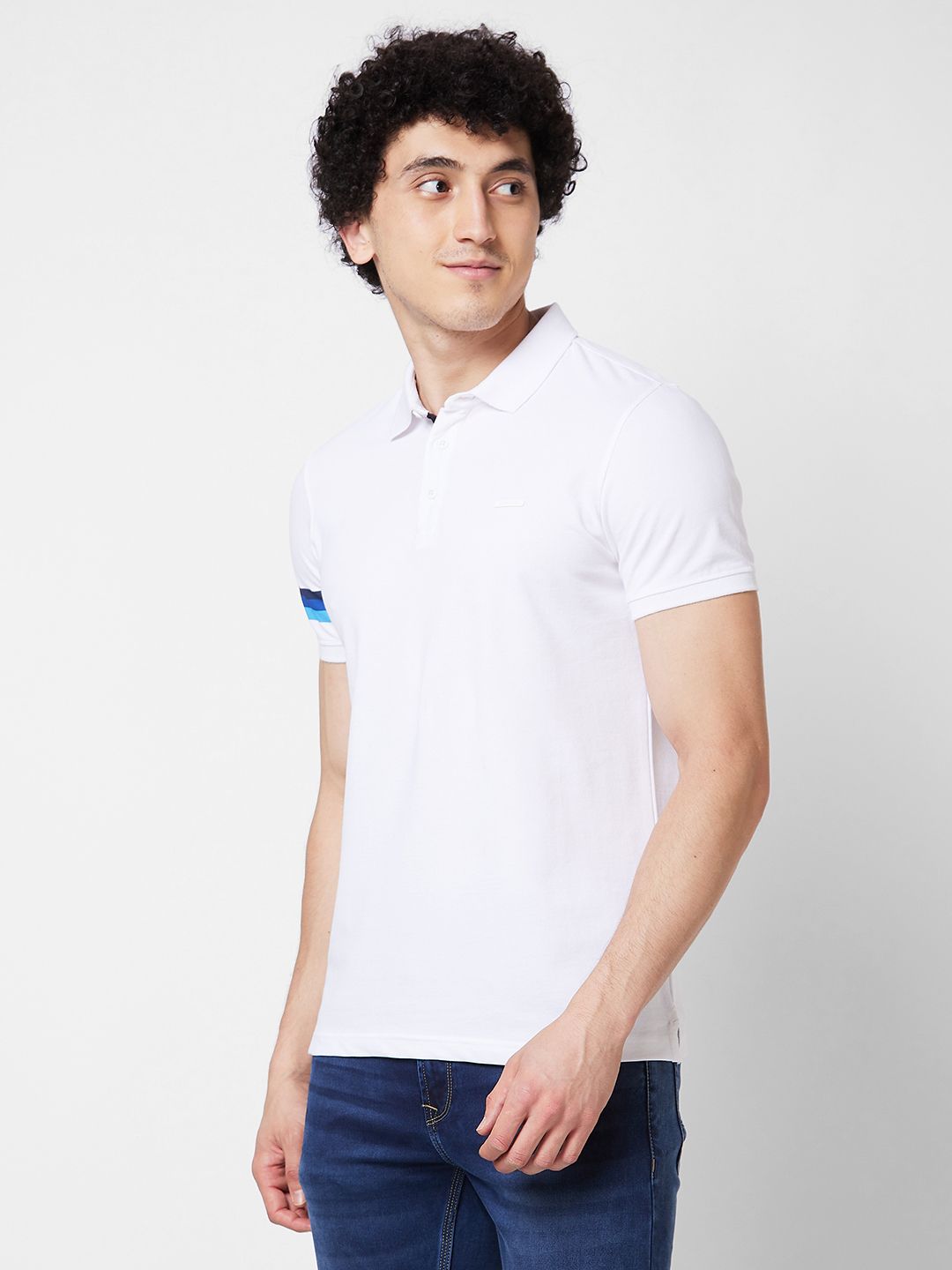 SPYKAR Polo Collar Short Sleeves Cotton Slim Fit T-shirt