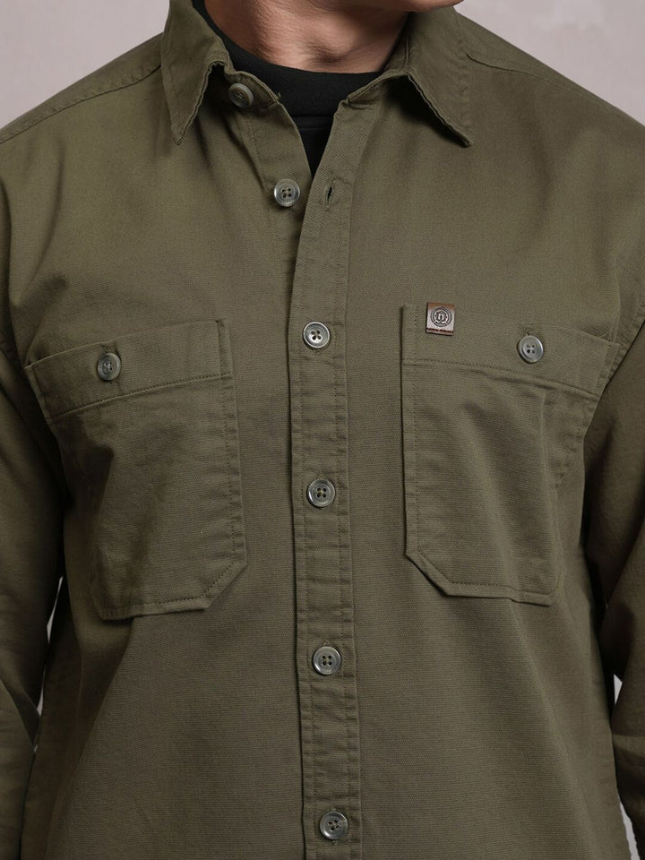 LOCOMOTIVE Premium Washed Dobby Textured Utility Pocket Overshirt