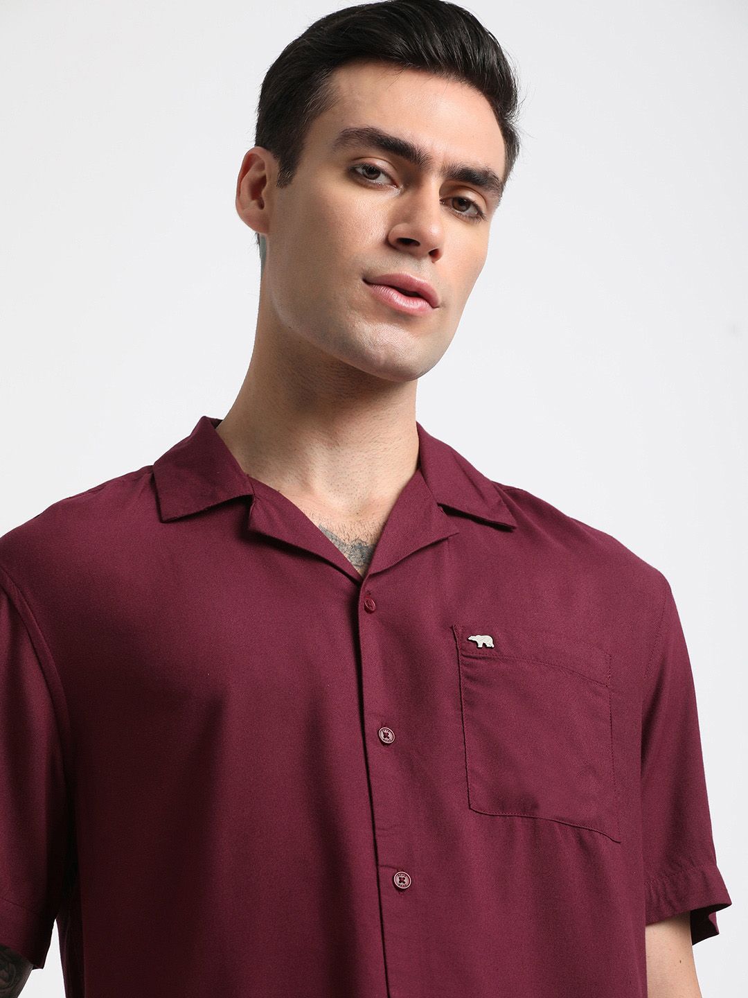 THE BEAR HOUSE Slim Fit Opaque Casual Shirt