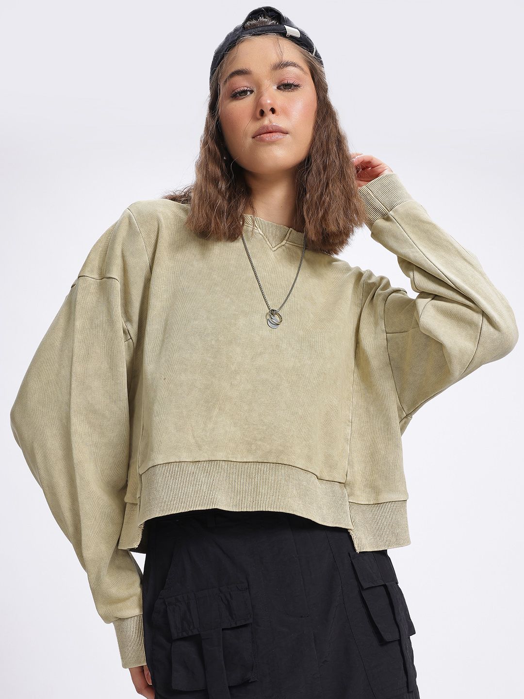 DressBerry Dyed Drop-Shoulder Sweatshirt