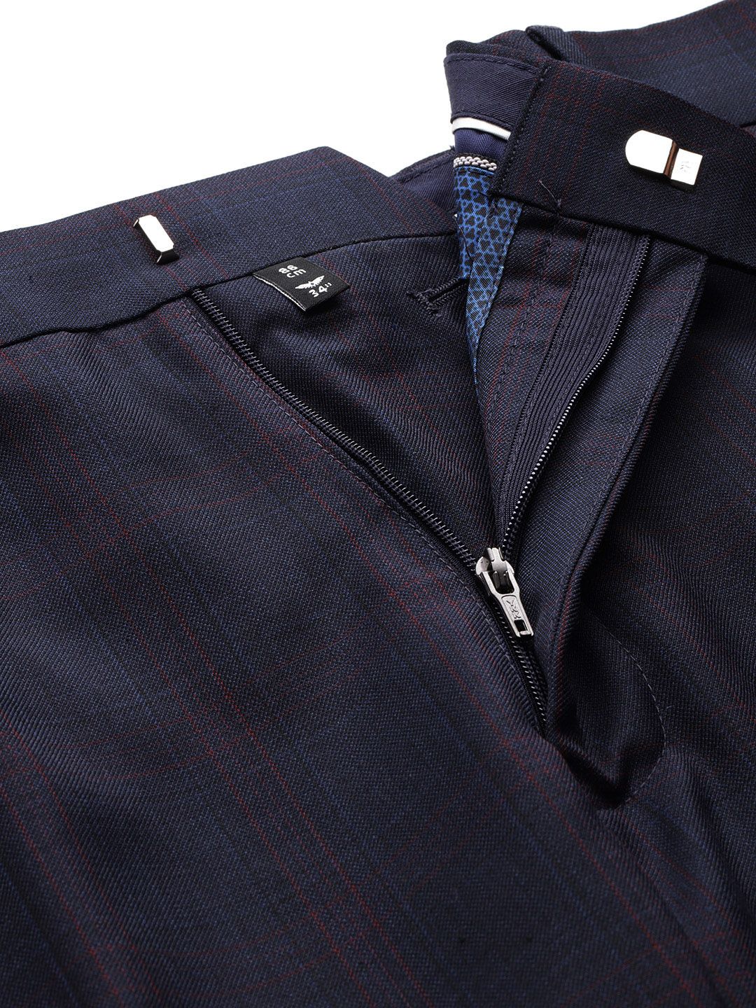 Park Avenue Super Slim Fit 2-Piece Checked Formal Suit