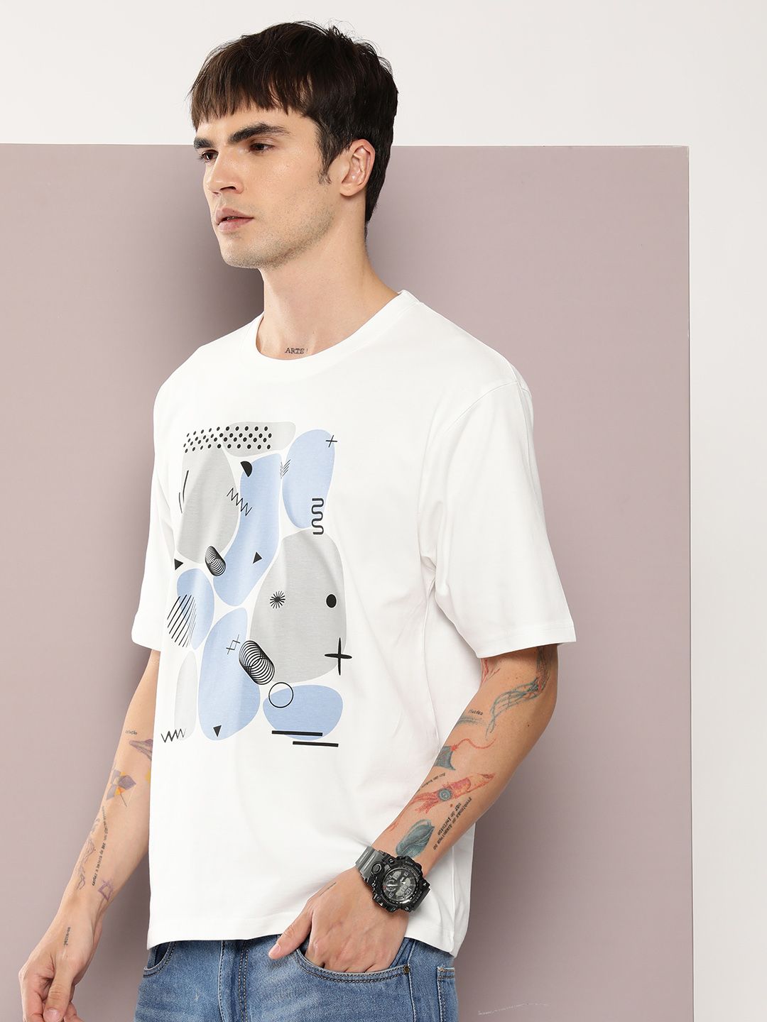 DILLINGER Men Printed Drop-Shoulder Sleeves T-shirt
