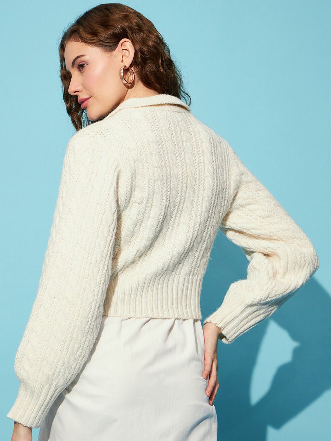 STREET 9 Ribbed Acrylic Crop Pullover