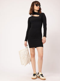 DressBerry Body-Skimming Cut-Out Edge Mini Dress