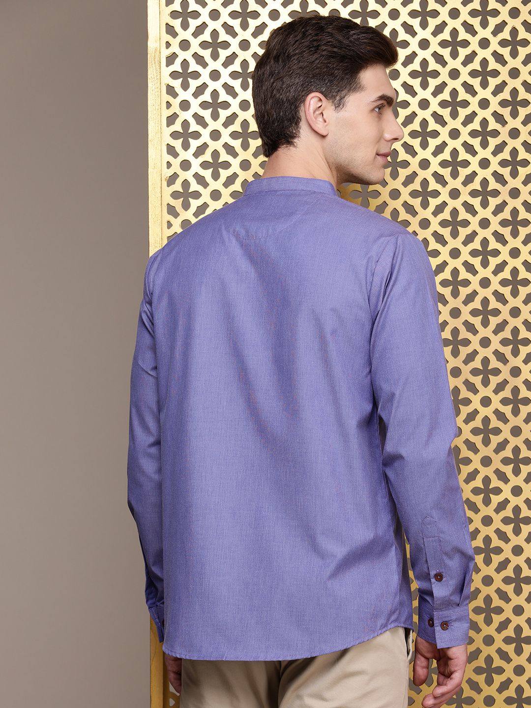House of Pataudi Band Collar Rozana Kurta