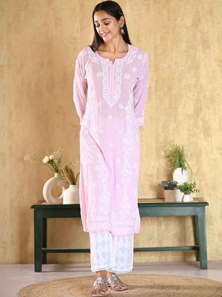 Rumah Wanita Chikankari Sulam Kurta Chikankari