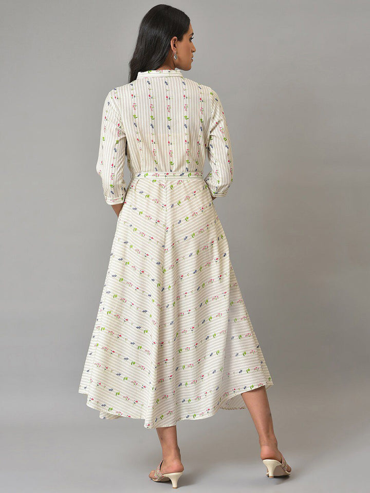 W Floral A-Line Midi Dress