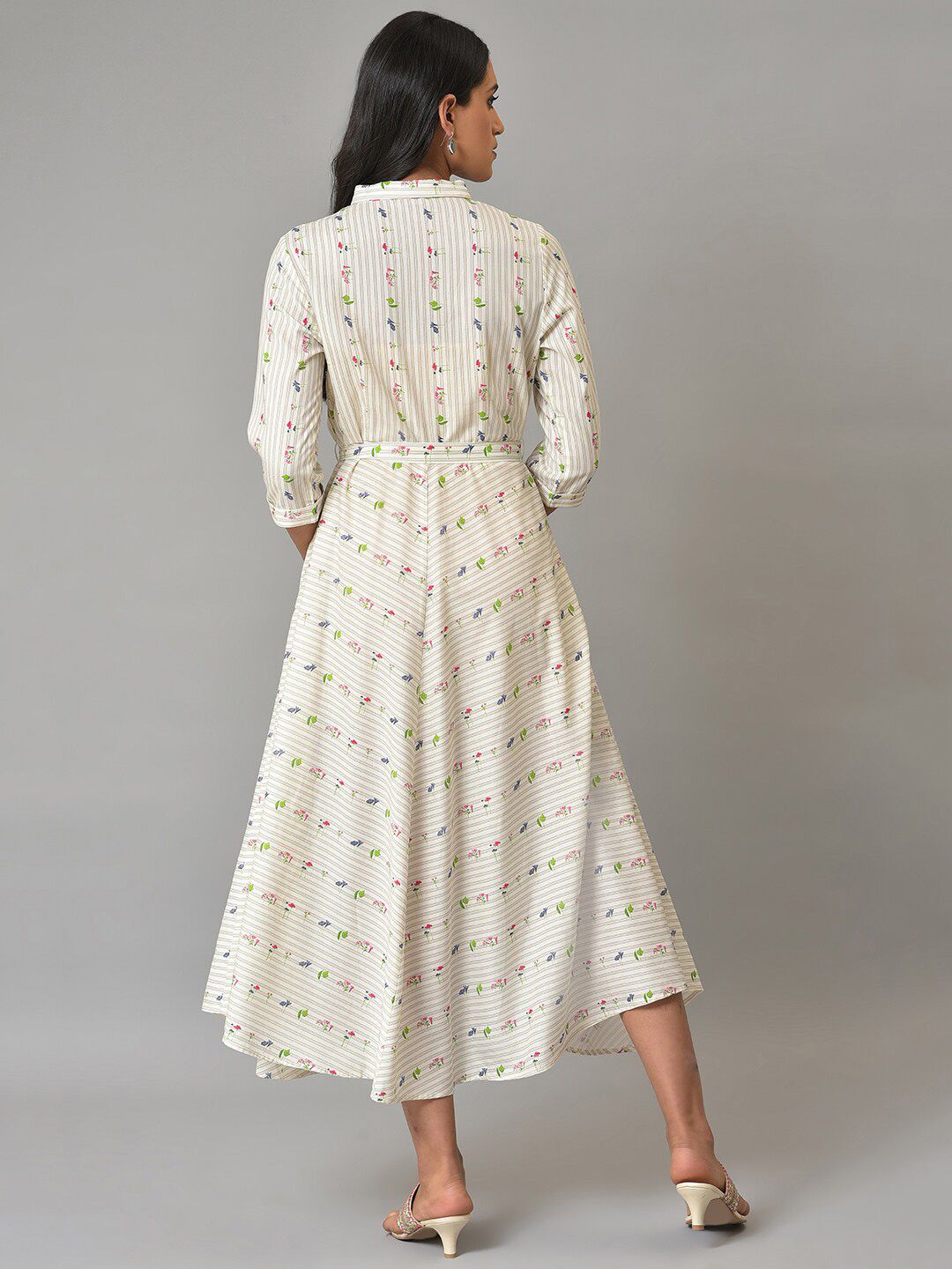 W Floral A-Line Midi Dress
