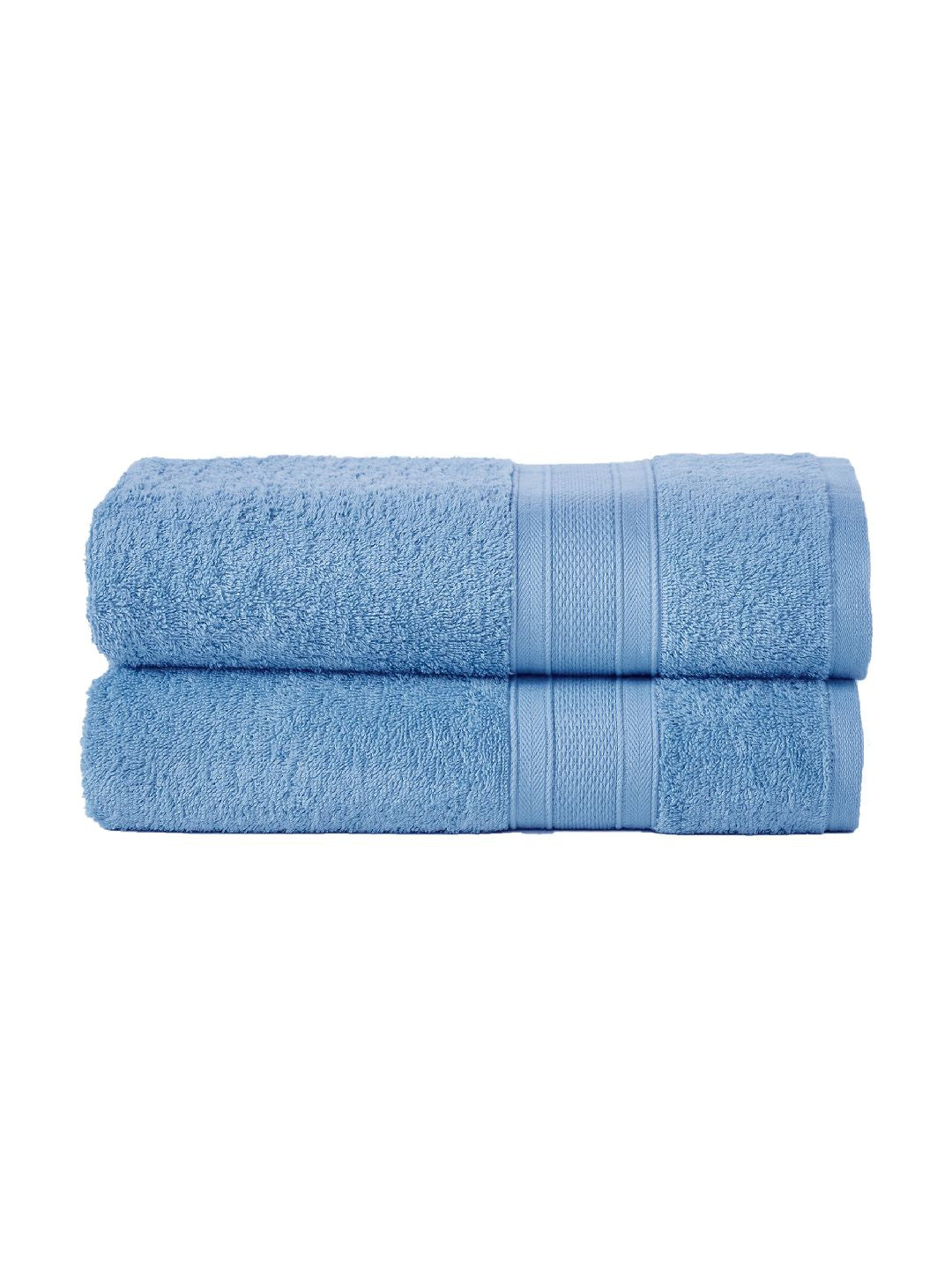 MYTRIDENT Blue Set of 2 500 GSM Cotton Bath Towels
