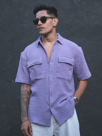 Powerlook Men Solid Pockets Spread Collar Oversized Casual Shirt