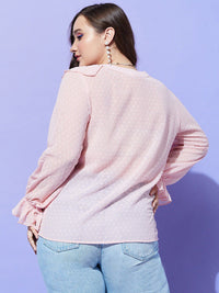 Berrylush Curve V-Neck Georgette Top