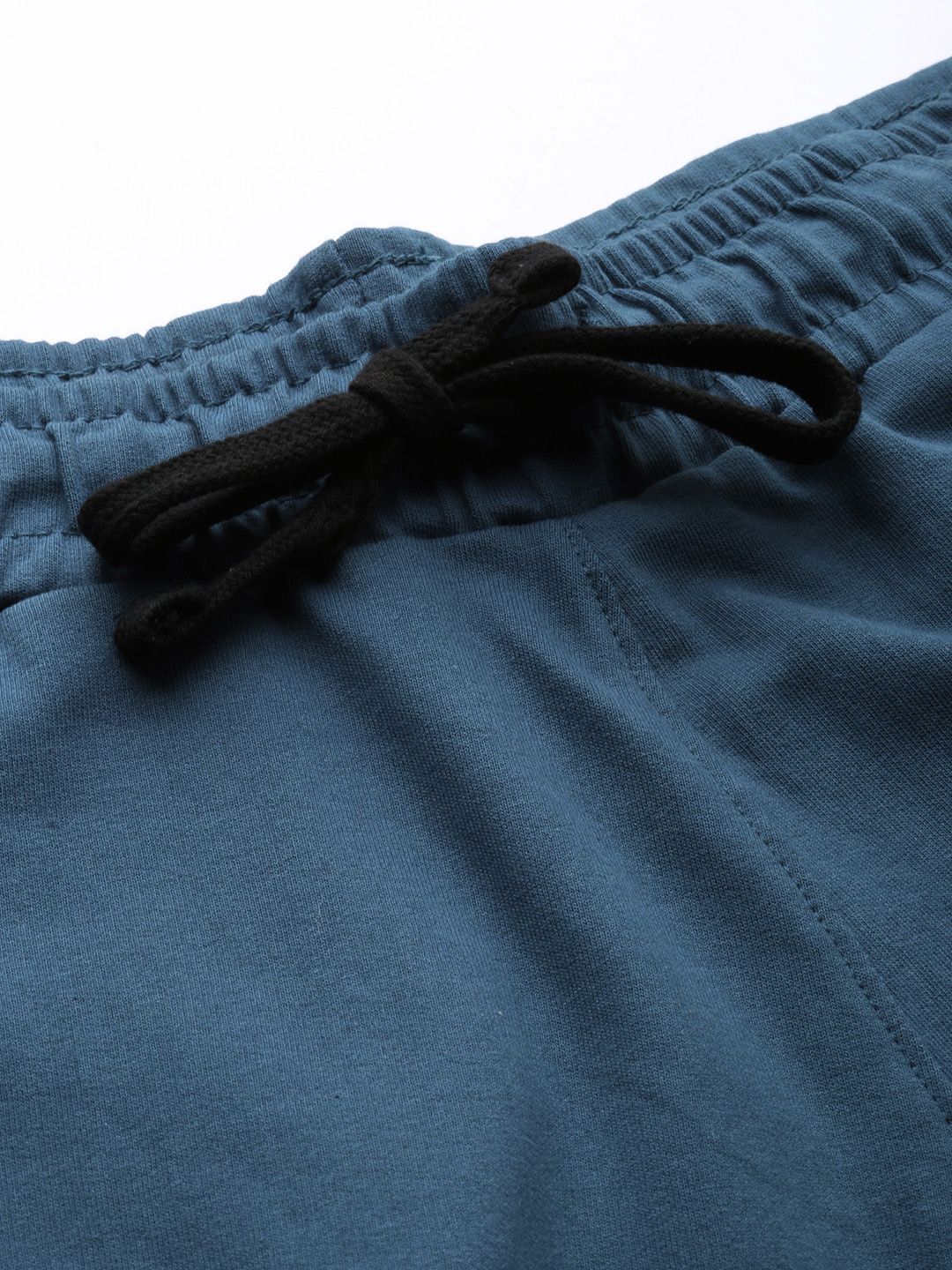 The Indian Garage Co Men Teal Blue & Black Colorblocked Joggers