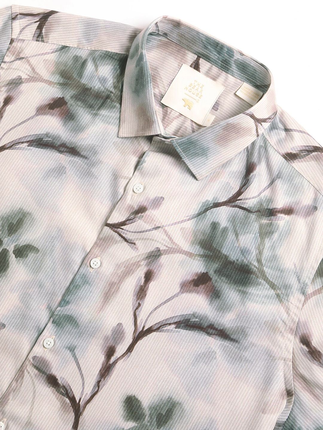 THE BEAR HOUSE Men Abstract Graphic Printed Slim Fit Casual Shirt