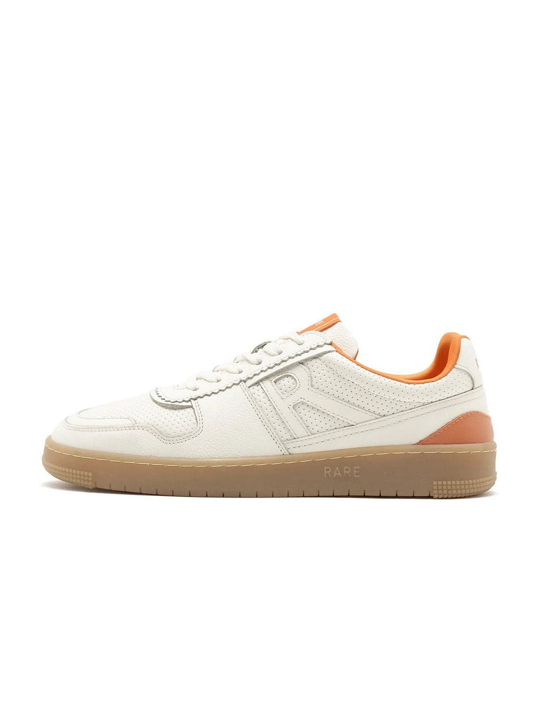 RARE RABBIT Men Neva White Lace-Ups Round Toe Leather Sneakers