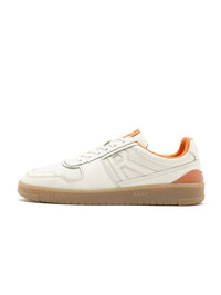RARE RABBIT Men Neva White Lace-Ups Round Toe Leather Sneakers