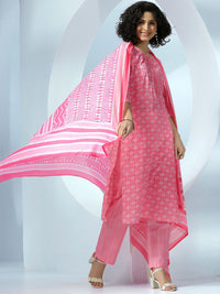 Libas Women Ethnic Motifs Printed Pure Cotton Kurta with Trousers & Dupatta