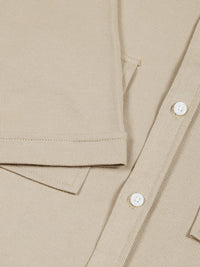 Thomas Scott Men Classic Fit Spread Collar Solid Cotton Knitted Shirt