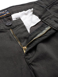 The Indian Garage Co Men Charcoal Grey Slim Fit Cargos Trousers