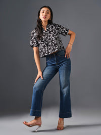 AND Floral Print Cotton Shirt Style Top