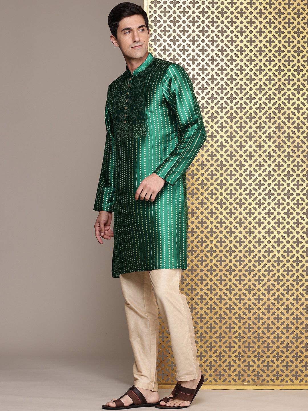 House of Pataudi Jashn Geometric Printed Kurta