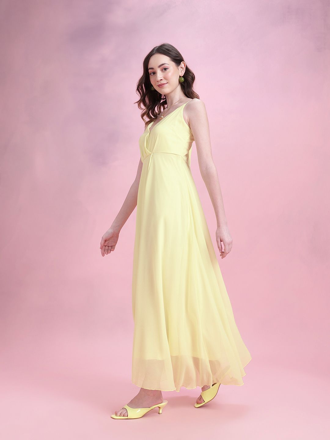 DressBerry Front Slit Shoulder Straps Maxi Dress