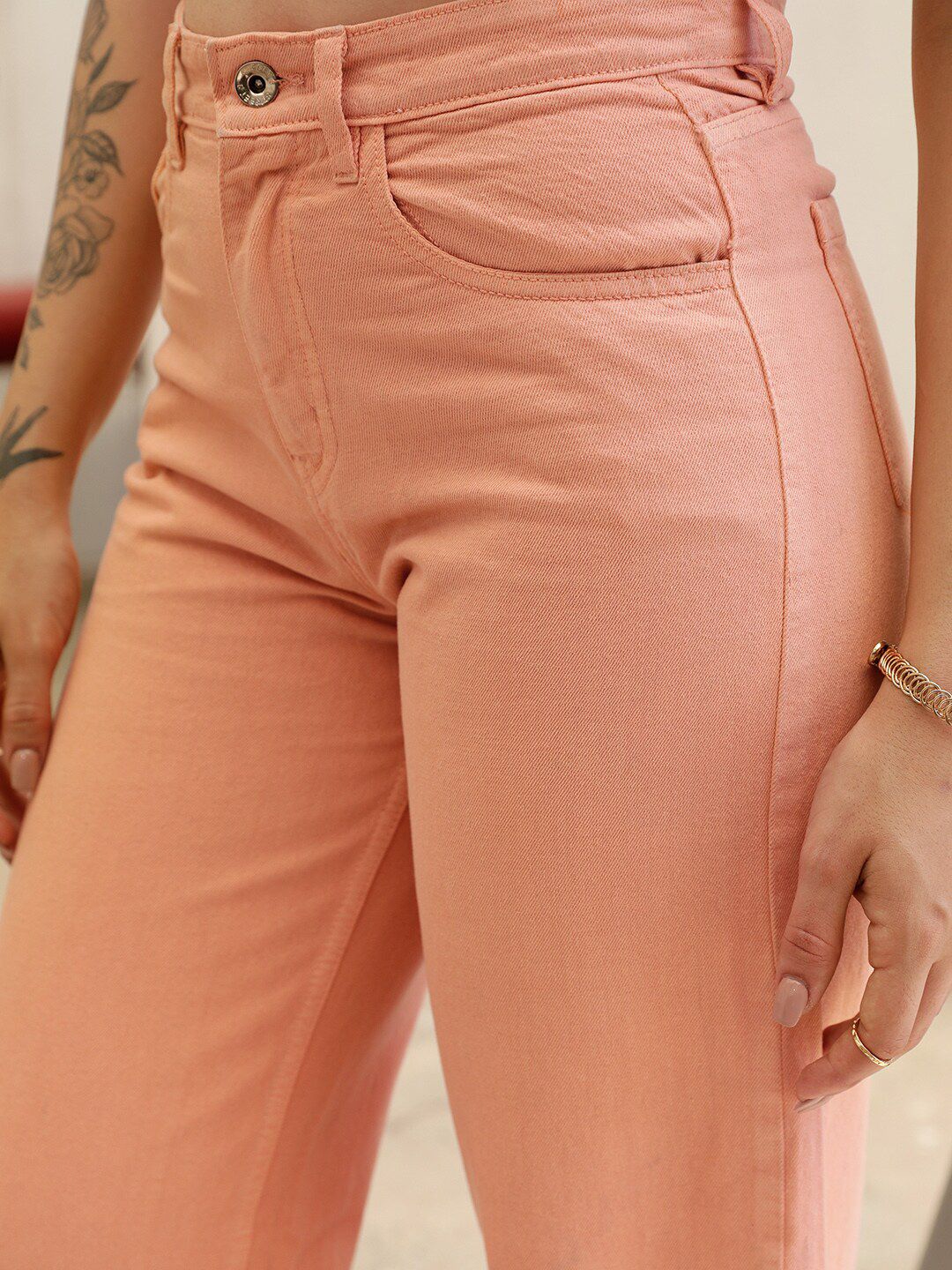 STREET 9 Women Jean Wide Leg High-Rise Cotton Jeans