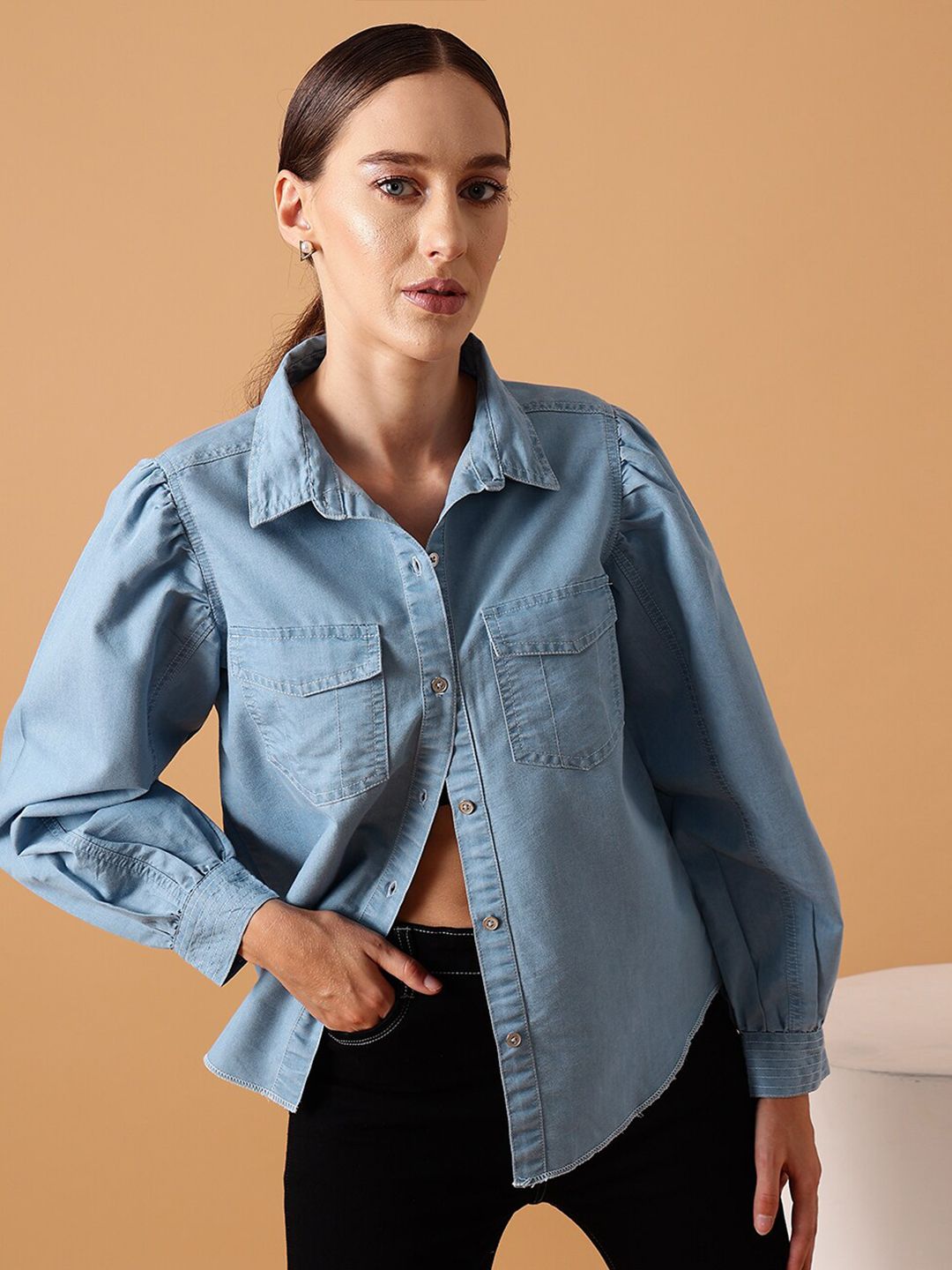 STREET 9 Comfort Denim Cotton Casual Shirt