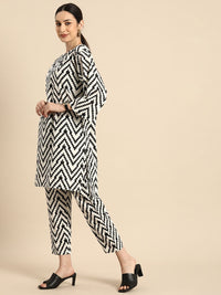 Anouk Women White Printed Kurta with Trousers