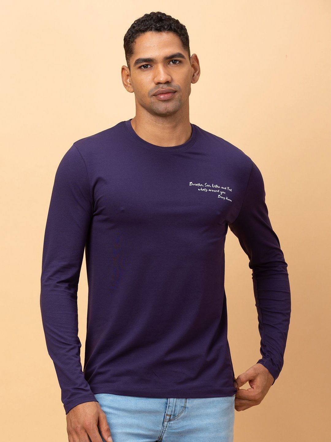 Being Human Men Typography T-shirt