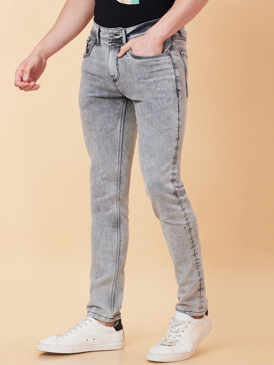 Being Human Men Slim Fit Heavy Fade Clean Look Stretchable Jeans