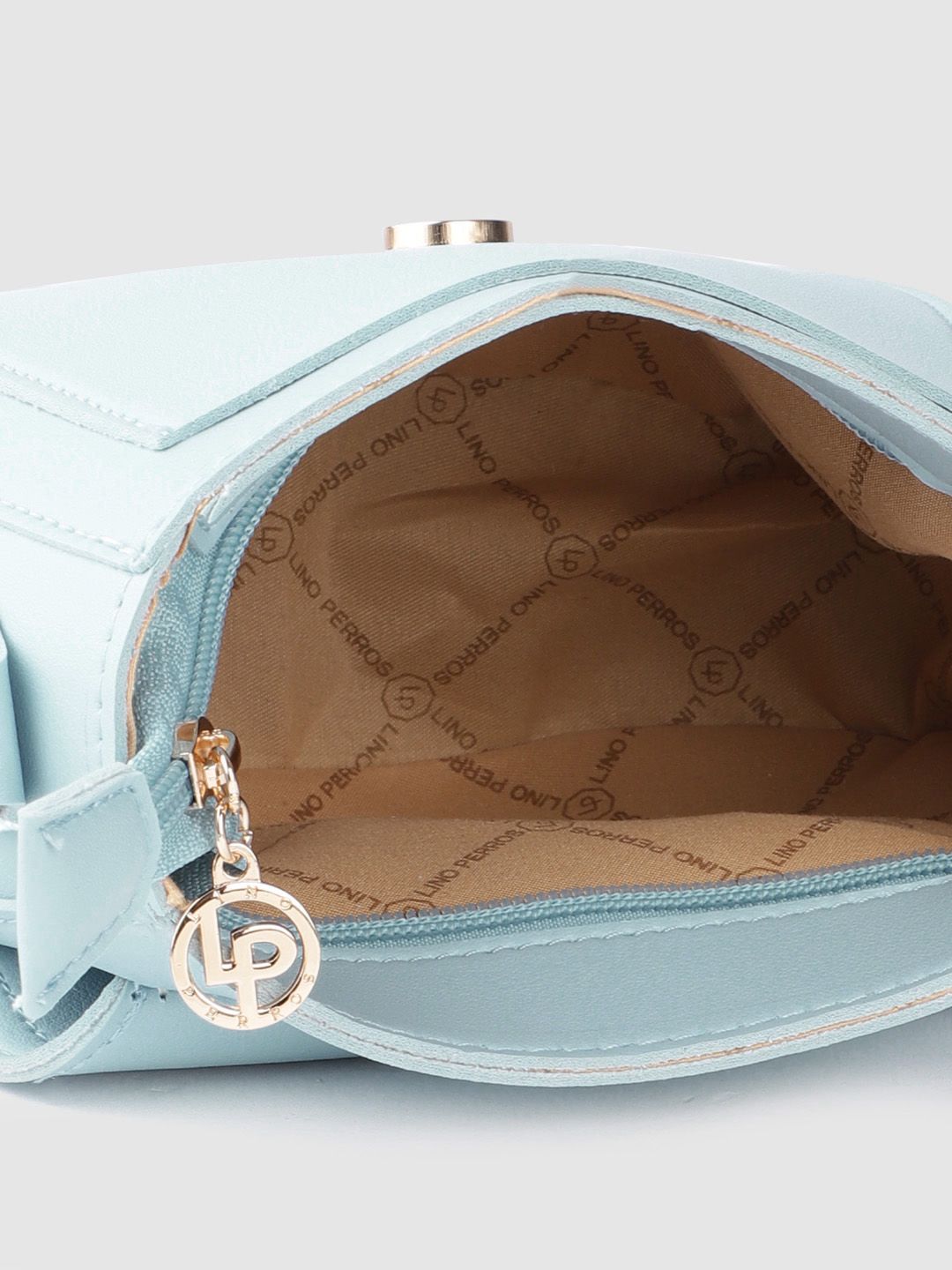 Lino Perros Women Blue Solid Sling Bag with Tasselled Detail