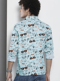 The Indian Garage Co Men Blue & Black Printed Casual Shirt