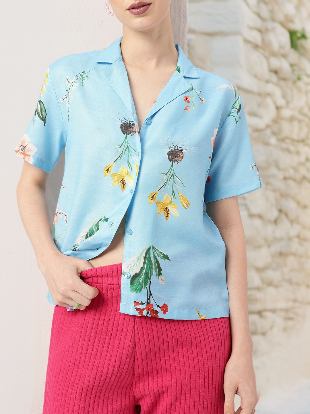 DressBerry Vacation Ready In Floral Elegance Printed Shirt