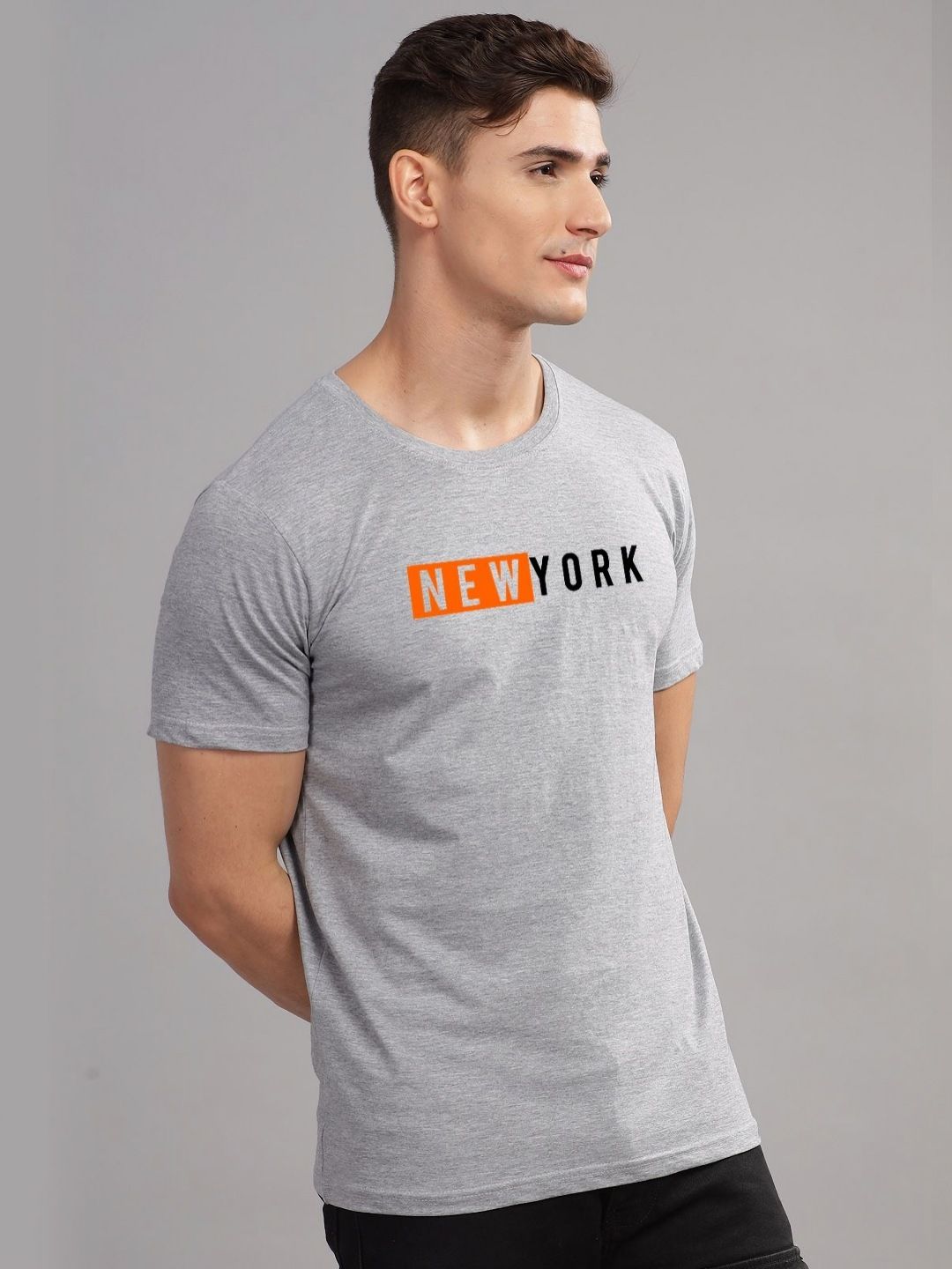 ADRO Men Typography Printed Applique T-shirt