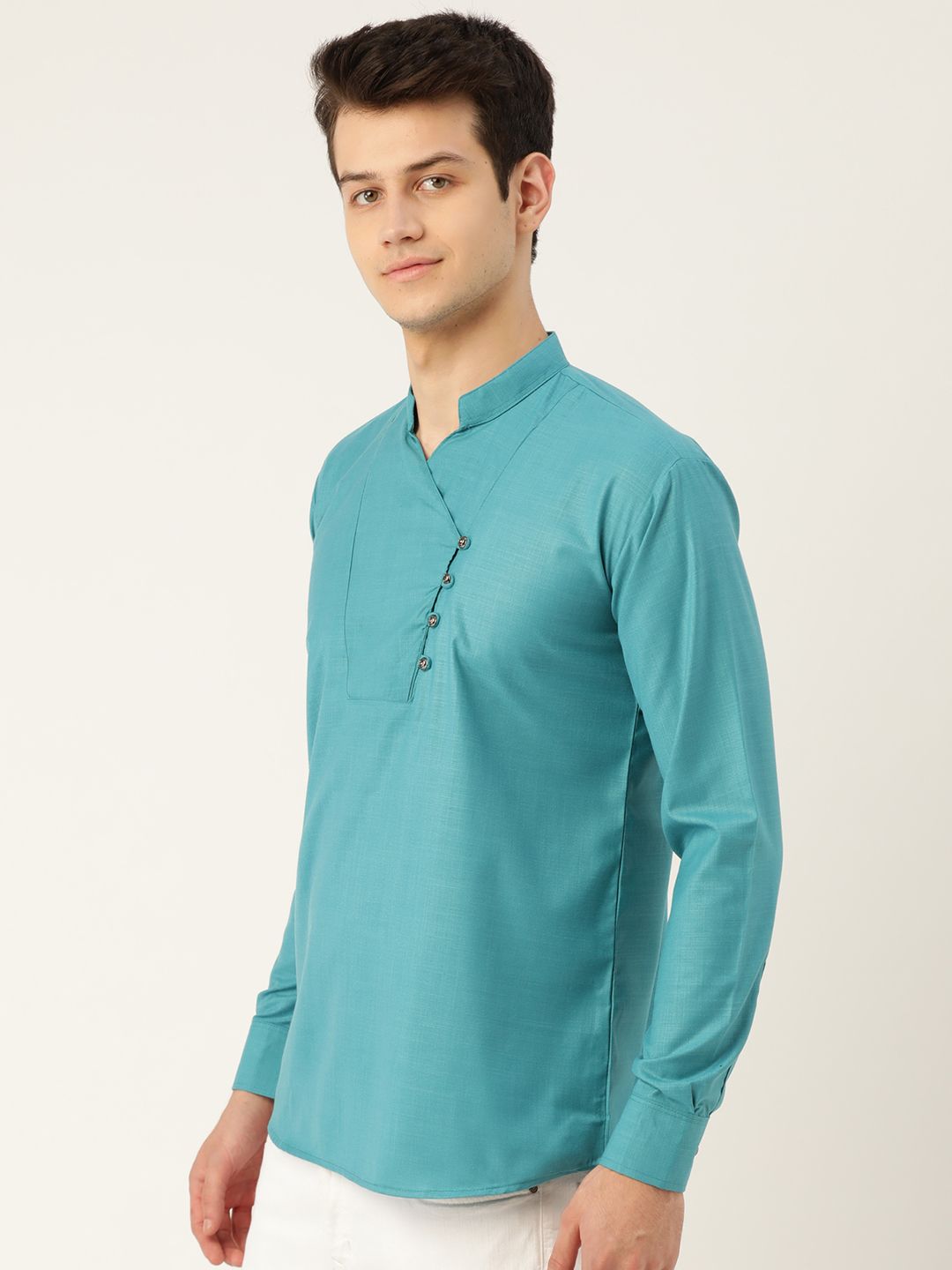 SOJANYA Lelaki Biru Solid Kurta Lurus