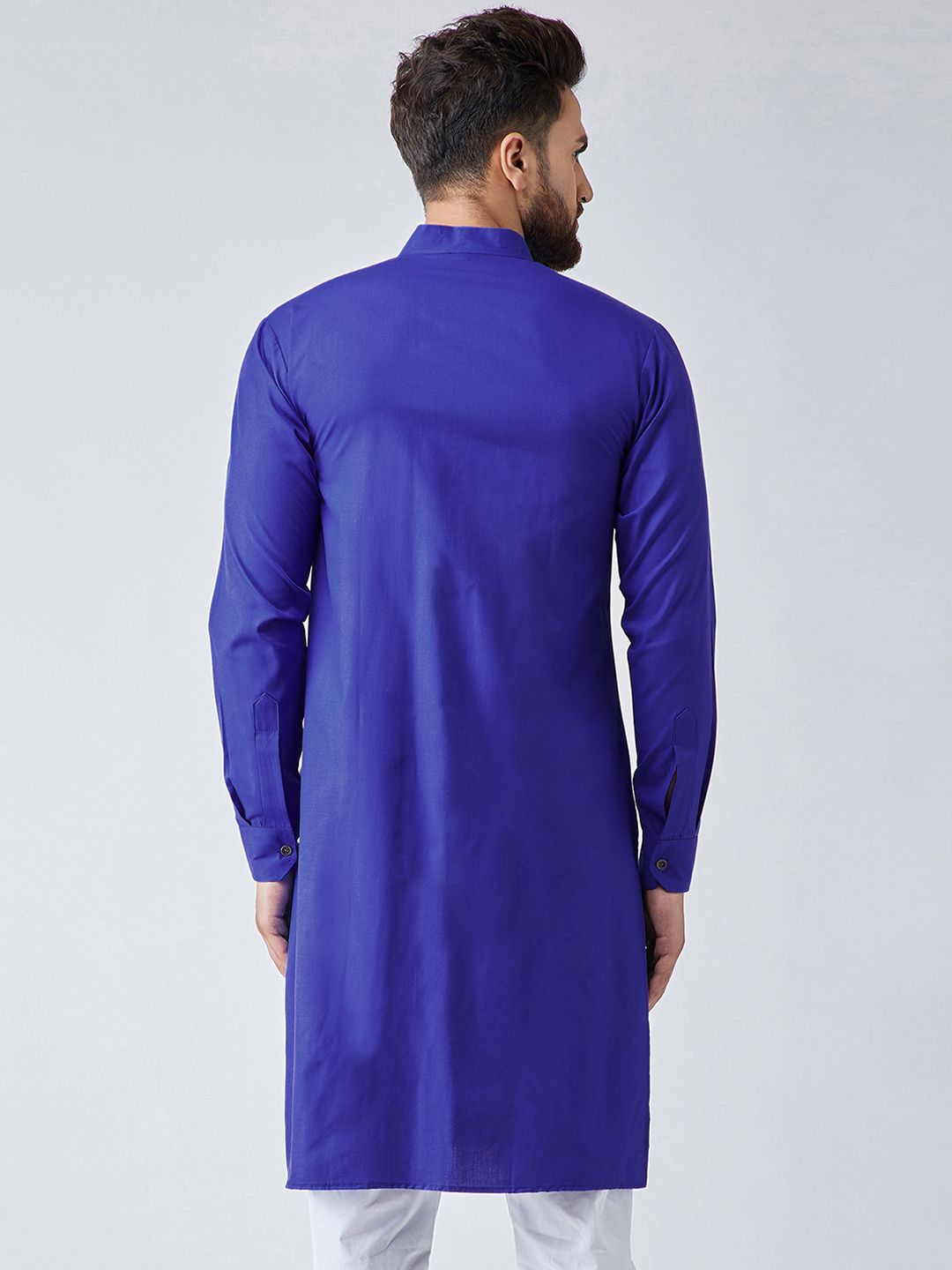 SOJANYA Men Blue Solid Pathani Kurta