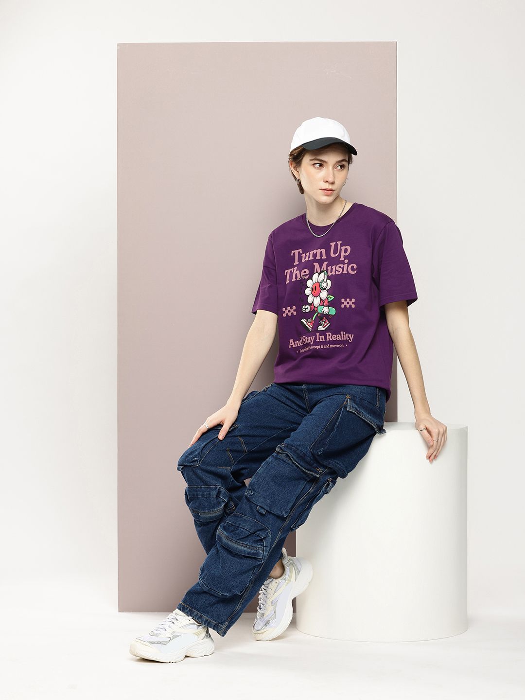 DILLINGER Graphic Printed Drop-Shoulder Sleeves Oversized Pure Cotton T-shirt