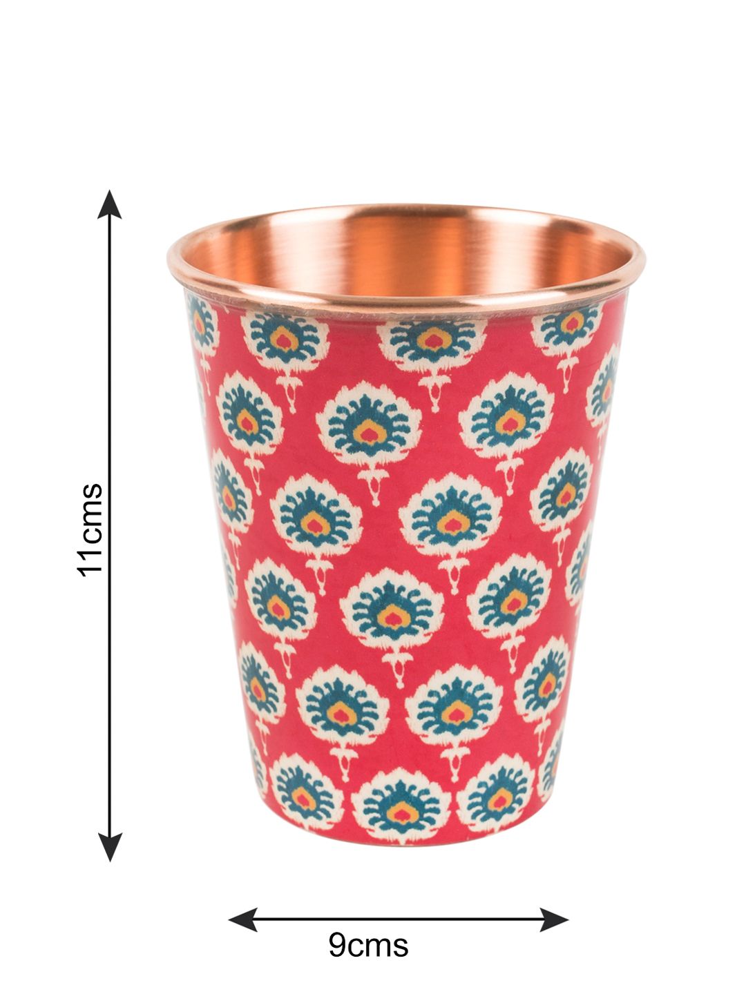 Chumbak Red &amp; Beige Printed Burgeoning Seed Tumbler Tembaga Besar