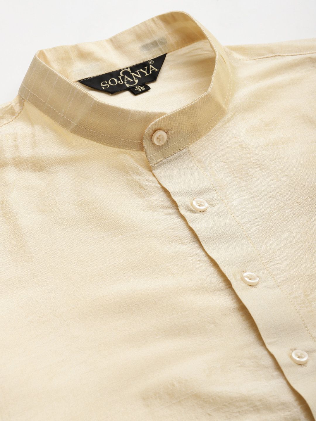 SOJANYA Men Blue Solid Kurta Set With Printed Jacket