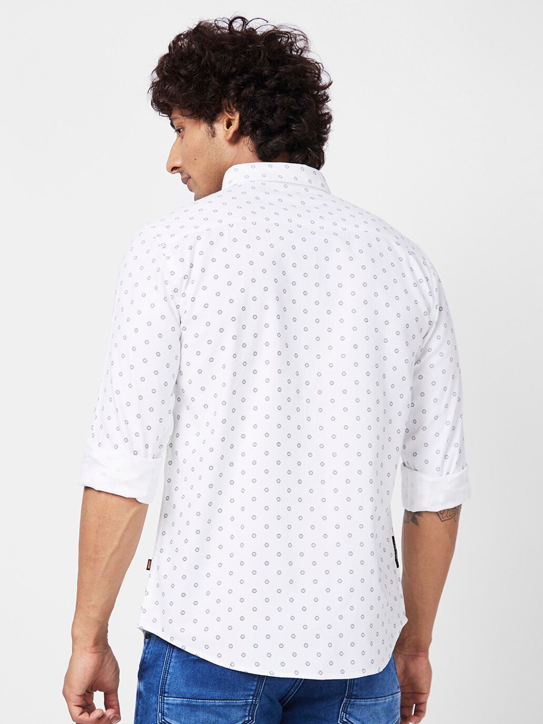 SPYKAR Slim Fit Opaque Conversational Printed Cotton Casual Shirt