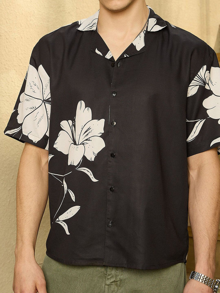 DENNISON Men Floral Printed Drop Shoulder Oversized Shirt