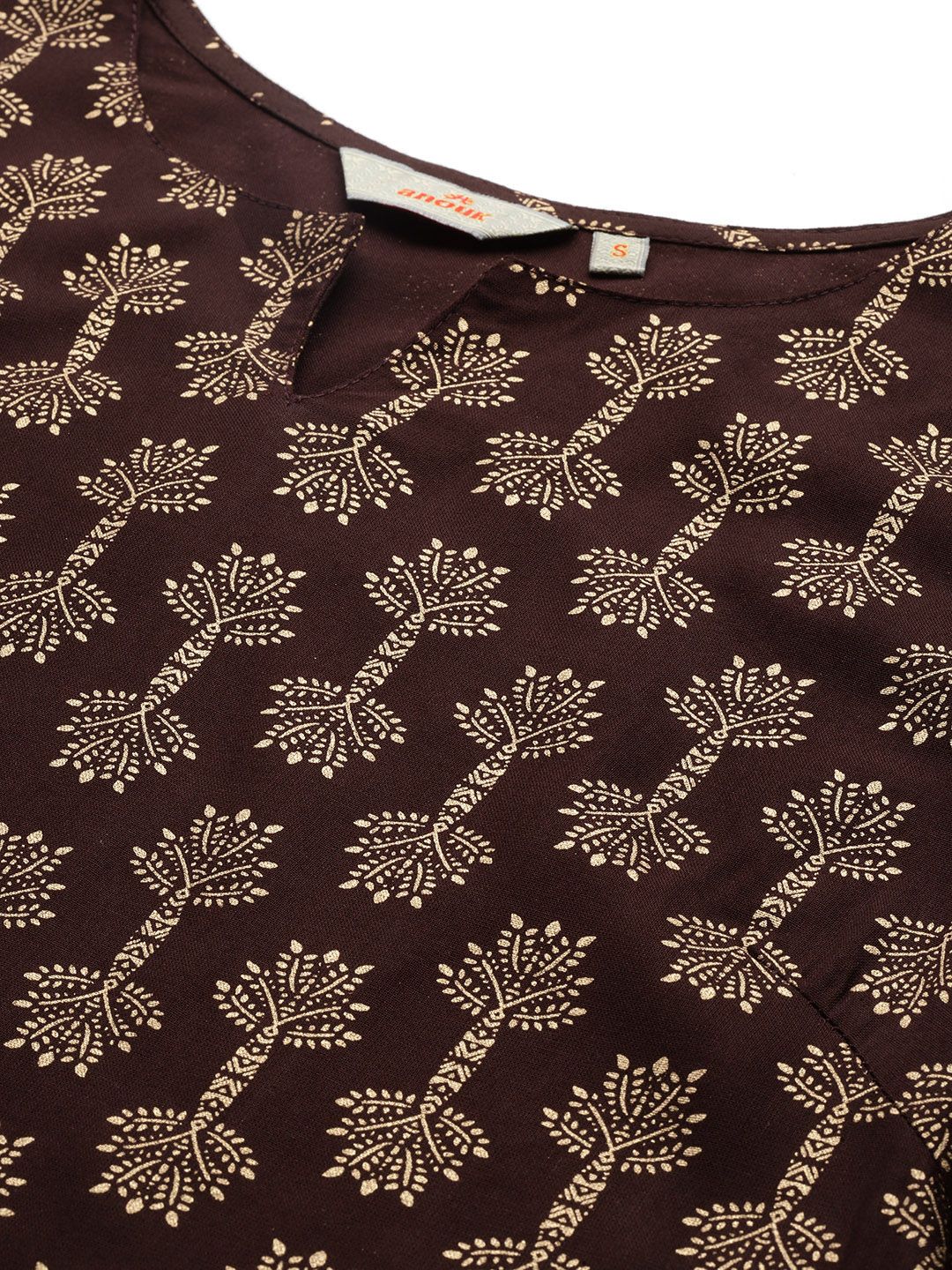 Anouk Cotton Ethnic Motifs Print Straight Kurta
