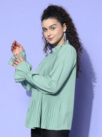 Berrylush Bishop Sleeves Ruffles Top