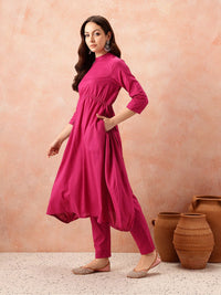 all about you Empire Pure Cotton Tie-Up Detailed Kurta with Trousers