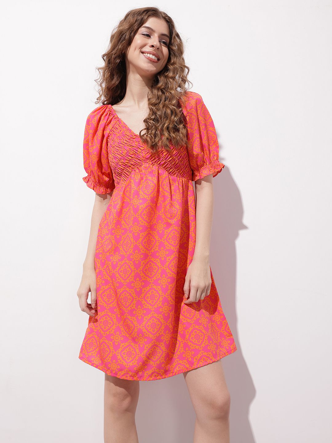DressBerry Smokin' Hot Printed Empire Dress