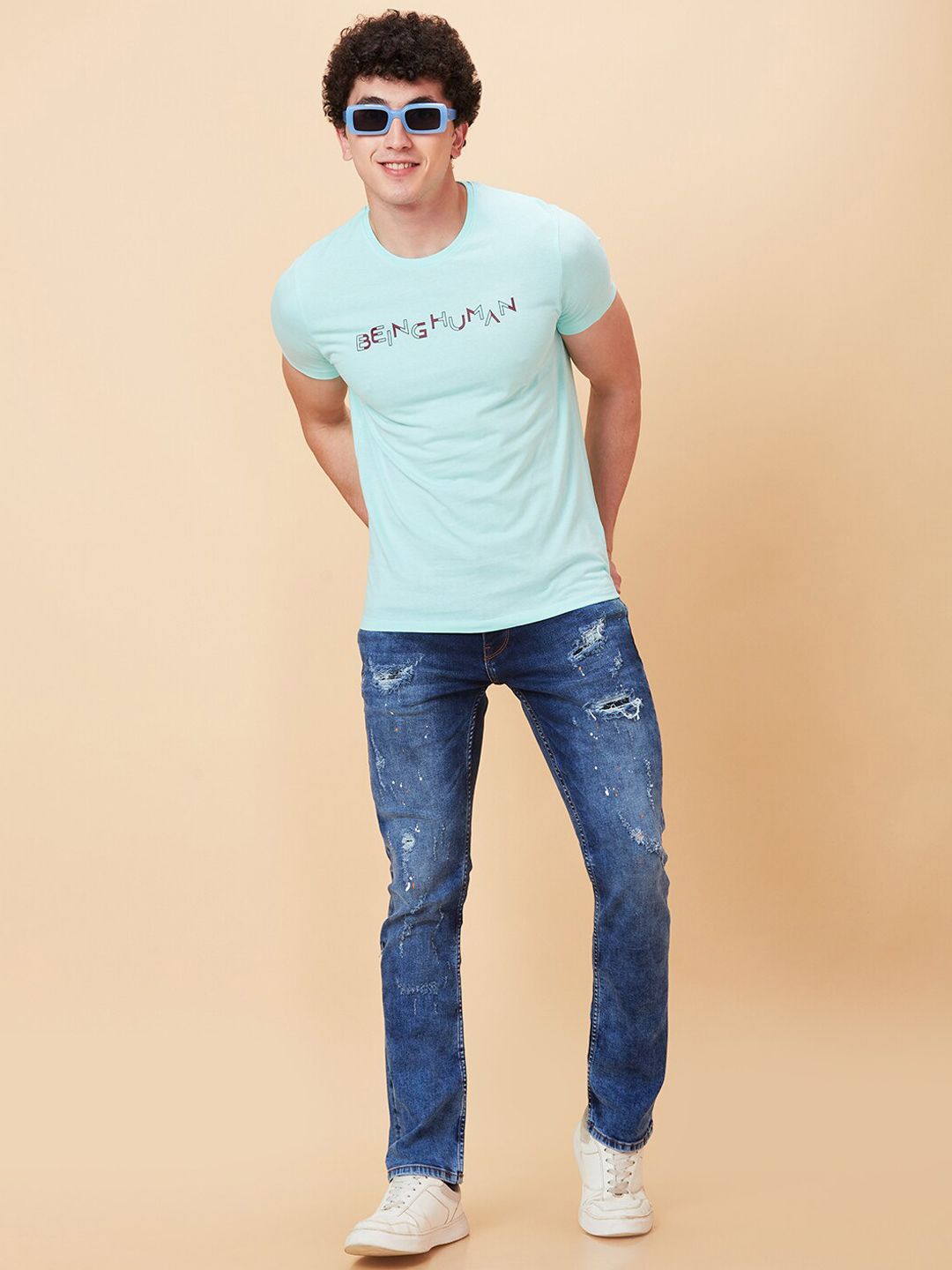 Being Human Men Slim Fit Mildly Distressed Heavy Fade Jeans