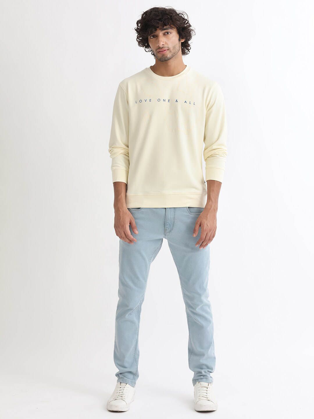 RARE RABBIT Men Bermann Graphic Print Logo Sweatshirt