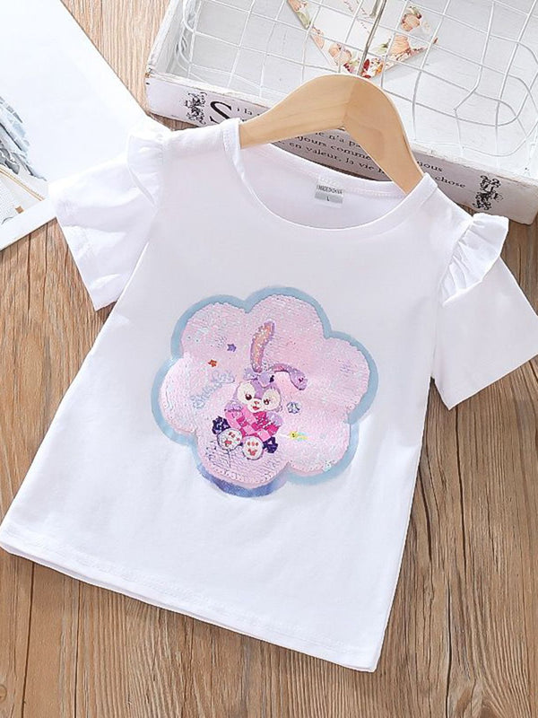 YK Girls Graphic Printed Round Neck Cotton T-shirt